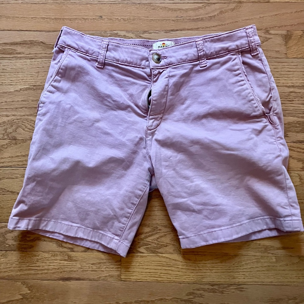 Marine Layer pink cotton shorts.  Size 32, 7” inseam